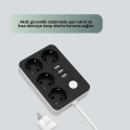 3 USB Çıkışlı 4’lü Akıllı Priz 2500W 2 Metre Kablo