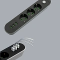 3 USB Çıkışlı Hızlı Şarjlı Anahtarlı Üçlü Priz