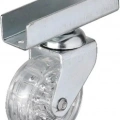 327 - 50x20 Mm Şeffaf Makaralı Uzun U Tablalı Teker 4 Adet