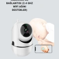 360° Dönen Akıllı WiFi Kamera – Uzaktan Kontrol ve İki Yönlü Ses Özellikli