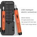 3.7v Şarjlı Mini Elektrikli Tornavida Seti 500mah Type-c Manyetik Hassas Uçlu Vida Seti 38 Parça