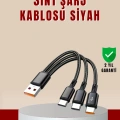3’ü 1 Arada Hızlı Şarj Kablosu – iOS Android Type-C Uyumlu