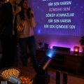 3ü 1 Arada Karaoke ve Projeksiyon Sistemi Çift Mikrofon Destekli