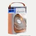 3’ü 1 Arada Mini Klima Fan USB Şarjlı, 7 Renk Gece Lambalı ve Nemlendirici