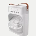 3’ü 1 Arada Mini Klima Fan USB Şarjlı, 7 Renk Gece Lambalı ve Nemlendirici
