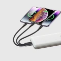 3’ü 1 Arada Şarj Kablosu Type-C iOS Android Uyumlu Hızlı ve Güvenli Şarj
