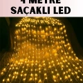 4 Metre Icicle Şelale Led Yılbaşı Perde Işık Sıcak Ambiyans