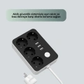 4 Prizli 3 USB Portlu Anahtarlı Akım Korumalı Priz
