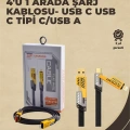 4ü 1 Arada Metal Hızlı Veri Kablosu – 65W Güç, 27W iPhone Desteği, 480Mbps Aktarım