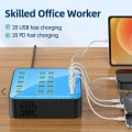 40 Portlu 400w Hızlı Şarj İstasyonu 20x Usb + 20x Type-c Pd Çıkışlı Şarj Cihazı