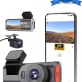 4k Wifi Çift Kameralı Araç Kamerası Gece Görüşlü G-sensörlü Dash Cam 170 Derece