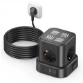 4lü Akım Korumalı Priz Gece Lambalı 2xusb 2xtype-c Çıkış Yüksek Gerilim Koruma Çoklu Priz Çoğaltıcı