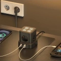 4lü Akım Korumalı Priz Gece Lambalı 2xusb 2xtype-c Çıkış Yüksek Gerilim Koruma Çoklu Priz Çoğaltıcı
