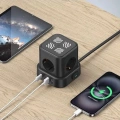 4lü Akım Korumalı Priz Gece Lambalı 2xusb 2xtype-c Çıkış Yüksek Gerilim Koruma Çoklu Priz Çoğaltıcı