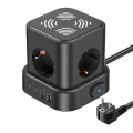 4lü Akım Korumalı Priz Gece Lambalı 2xusb 2xtype-c Çıkış Yüksek Gerilim Koruma Çoklu Priz Çoğaltıcı