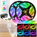 5 Metre Şerit Led RGB Işıklı Kumandalı Güç Adaptörü Her Ortama Uygun