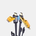 65W Çoklu Şarj Kablosu 4’ü 1 Arada Örgülü Hızlı Veri Aktarım USB-C USB-A