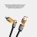 65W Çoklu Şarj Kablosu 4’ü 1 Arada Örgülü Hızlı Veri Aktarım USB-C USB-A
