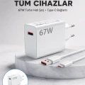 67 Watt Güvenli Hızlı Şarj Adaptörü Samsung M31 M33 M51 Uyumlu Yeni Nesil
