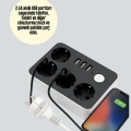 7 Cihazı Aynı Anda Destekleyen 3 USB Portlu 4’lü Priz