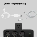 7 Portlu Çoklu Priz USB ve Type-C Girişli Akıllı Güç Ünitesi