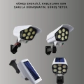 77 LEDli Güneş Enerjili Güvenlik Lambası ve Kukla Kamera – Hareket Sensörlü, 2400mAh Pilli