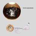 8 cm Küçük Prens Cam Küre USB Işıklı Ahşap Tabanlı Dekor