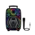 8 İnç Taşınabilir Karaoke Hoparlör Mikrofonlu RGB Işıklı Bluetooth Speaker