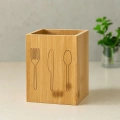 Ahşap Bambu Kaşıklık Organizer 9x9 cm