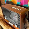 Ahşap Görünümlü Retro Bluetooth Radyo USB,AUX Ve SD Kart Girişli