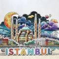 Ahşap İstanbul Temalı Magnet Alk4599
