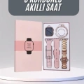 Akıllı Saat 3 Kordonlu Ve Aksesuarlı Bayanlar Için Şık Rose renk
