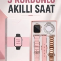Akıllı Saat Amoled Ekran 3 Kordonlu Aksesuar Hediyeli Sesli Görüşme