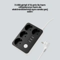 Akım Korumalı 3 USB Portlu 4’lü Priz 4.1A Hızlı Şarj