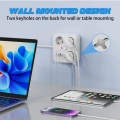 Akım Korumalı Anahtarlı Priz - 3x Priz - 2x Usb - 2x Type-c - 2 Mt Kablo Hızlı Şarj Özellikli Siyah