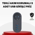 Akım Korumalı USB’li Priz – Güçlü 2500W, Isı ve Çocuk Koruması