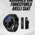 Amoled Ekran Metal Deri Silikon Kordonlu Uyku ve Sağlık Takibi