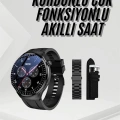 Amoled Ekran Metal Deri Silikon Kordonlu Uyku ve Sağlık Takibi