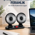 Araç ve Ev Kullanımına Uygun Çift Başlıklı Masaüstü Vantilatör