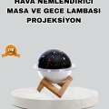Aromaterapili USB Hava Nemlendirici – Projeksiyon Işıklı, Sessiz ve Şık Tasarım