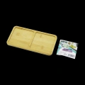 Bambu Ahşap 2 Bölmeli Dikdörtgen Mini Tepsi - 12x23.4 cm
