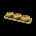 Bambu Lokumluk ve Çerezlik Seti 3lü Sunum Tepsili (6 cm)