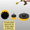 Banyo ve Mutfak İçin Matkap Ucu Temizlik Fırçası 3’lü Set