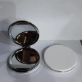 Beyaz Renk Büyüteçli Cep Aynası Yuvarlak