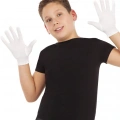 Beyaz Renk Çocuk Boy Likralı Pandomim Eldiveni
