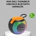 Bluetooth 5.0 Hoparlör – RGB Işıklı, Güçlü Bas ve 360° Surround Ses