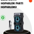 Bluetooth Bağlantılı LED Işıklı Taşınabilir Hoparlör – 1200 mAh Şarjlı, FM Radyolu