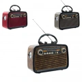 Bluetooth Hoparlör Ahşap Renk Vintage Işıklı Nostaljik Radyo Fm Ahşap Görünümlü