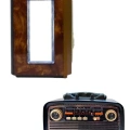 Bluetooth Hoparlör Ahşap Renk Vintage Işıklı Nostaljik Radyo Fm Ahşap Görünümlü