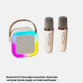 Bluetooth Karaoke Hoparlör Renkli LED Işıklı ve Type-C Şarjlı